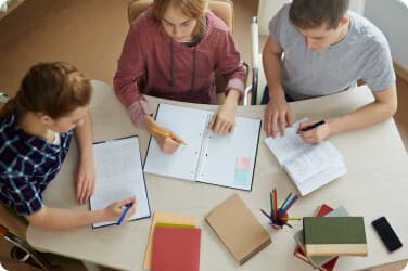 Students studying together
